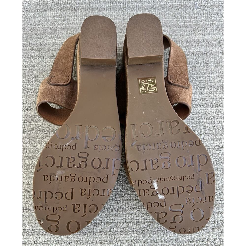 PEDRO GARCIA Dune Platform Wedge Brown Leather Sandals Women's Size 7 US - Picture 12 of 14